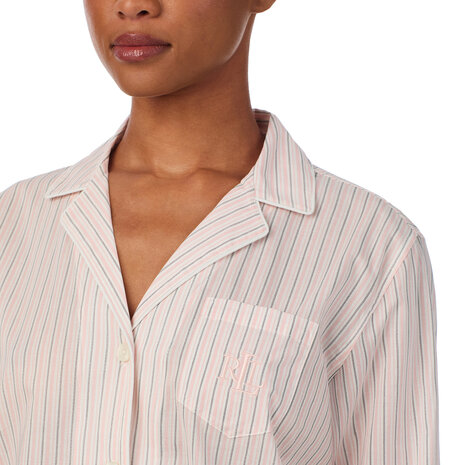 Pyjama rose gestreept satijn Lauren Ralph Lauren