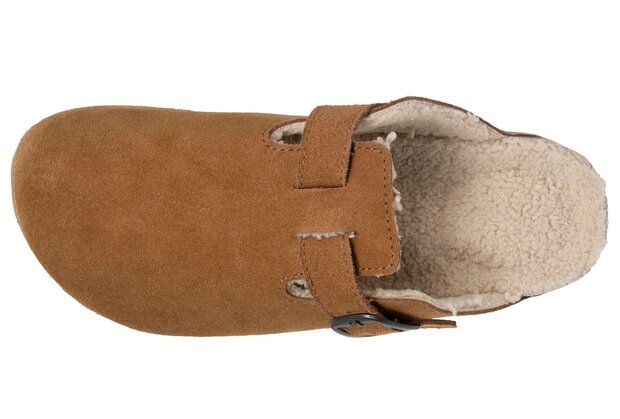 Open pantoffel met gesp camel heren Isotoner