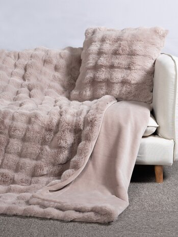 Plaid Bilbao poudre double face
