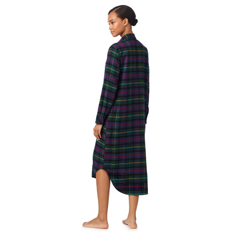 Lang nachtkleed brushed twill multi pld Lauren Ralph Lauren