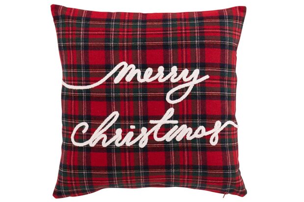 Sierkussen Merry Christmas rood