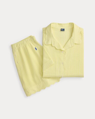 Seersucker slaapset Ralph Lauren geel