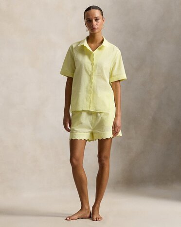 Seersucker slaapset Ralph Lauren geel