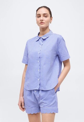 Seersucker slaapset Ralph Lauren blauw