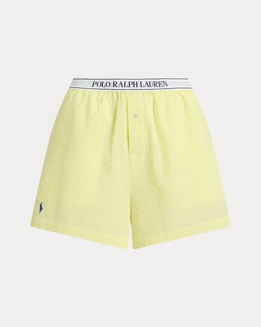 Katoenen seersucker boxershort geel