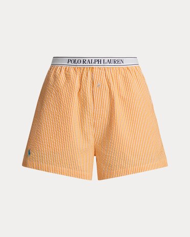 Katoenen seersucker boxershort orange