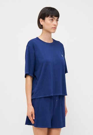 Blauwe club pyjamashort Ralph Lauren 