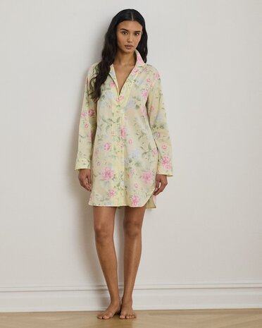 Nachthemd geel gebloemd Lauren Ralph Lauren