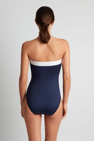 Modern Bandeau badpak Lauren Ralph Lauren Blauw