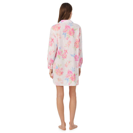 Doorknoop nachthemd Lauren Ralph Lauren met bloemen