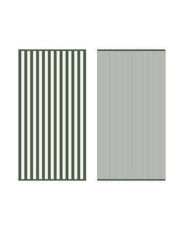 Amalfi Stripe badlinnen forest green