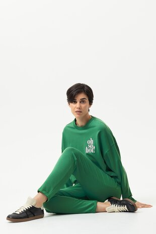 Sweatshirt en broek Cozy nights serie Mey groen