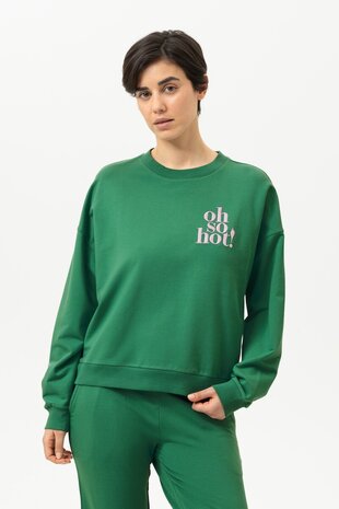Sweatshirt en broek Cozy nights serie Mey groen