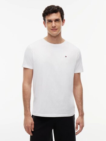 Wit T-shirt met Logo Tommy Hilfiger