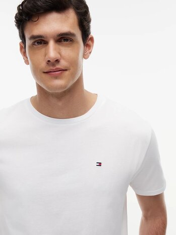 Wit T-shirt met Logo Tommy Hilfiger