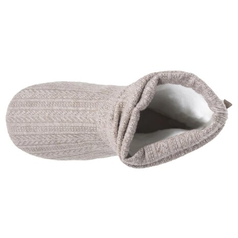 Gebreide beige dames pantoffel Isotoner