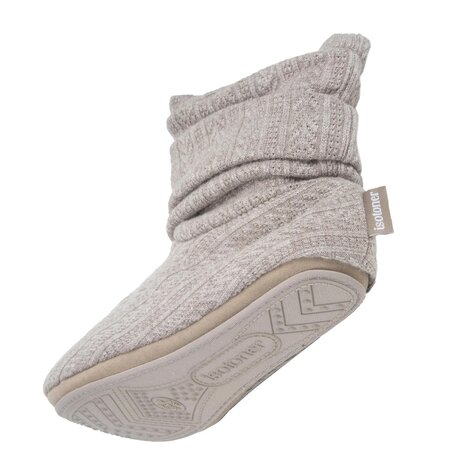 Gebreide beige dames pantoffel Isotoner