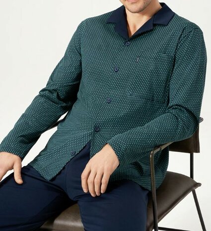 Pyjama Doorknoop Eclips blauw heren Ammann